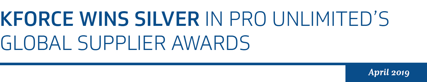 Kforce Wins Silver in PRO Unlimited’s Global Supplier Awards for Service