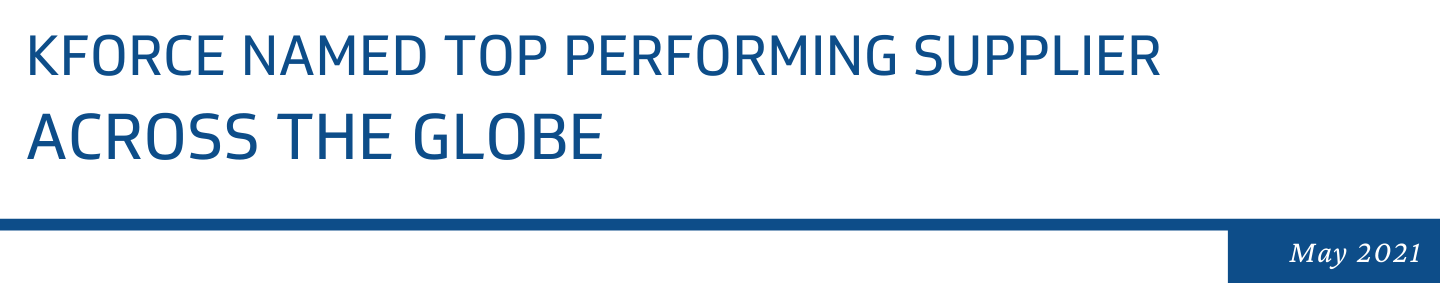 Kforce Named Top Performing Supplier Across the Globe