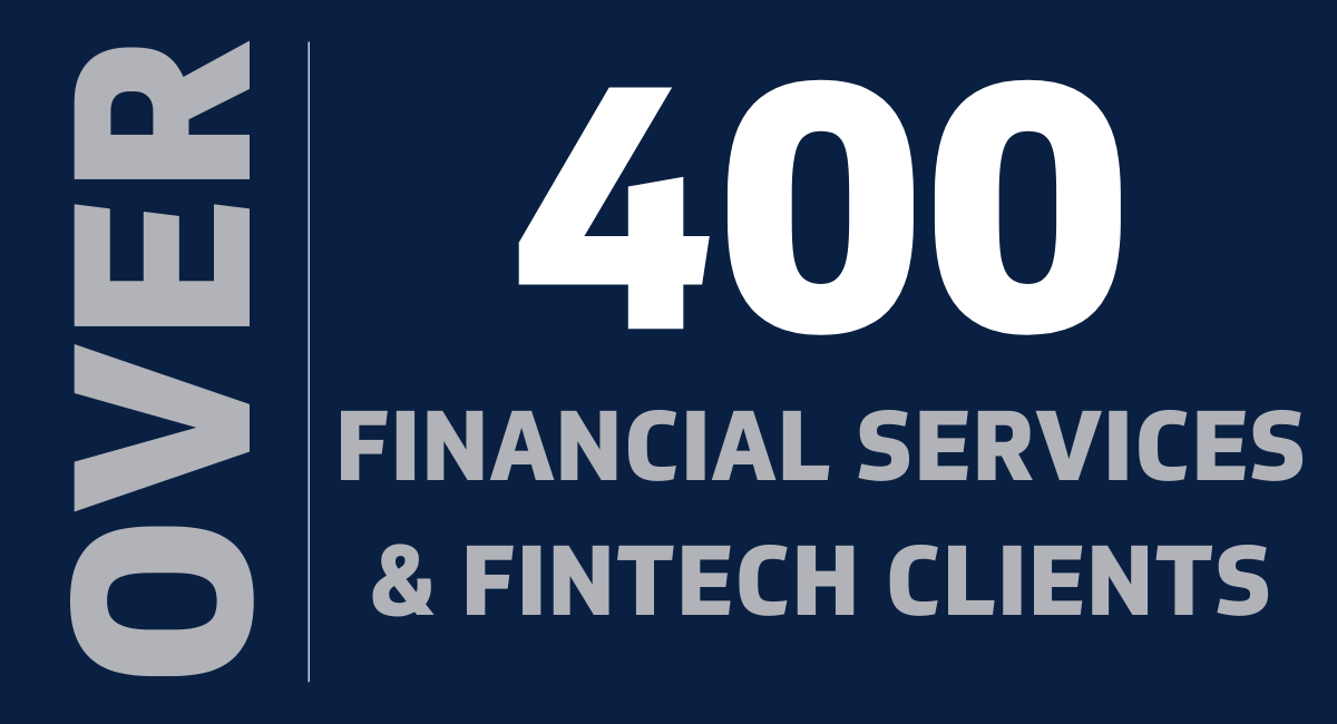 over 400 financial services and fintech clients